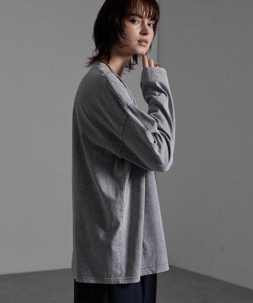 CIYOT(シヨウト)の「【CIYOT-シヨウト-】ヴィンテージ加工 スノーウォッシュ エンブレム刺繍 ロゴパッチ長袖Tシャツ(Tシャツ/カットソー・メンズ・グレー/ブラック/チェリーレッド/ダークブルー・L/M)」の21枚目の写真