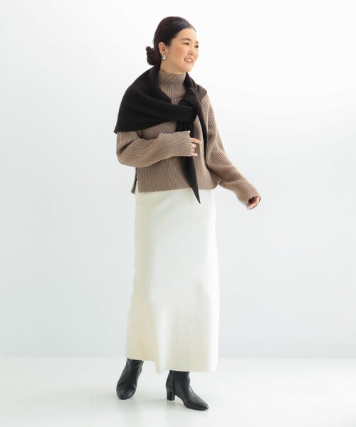 Demi-Luxe BEAMS（デミルクス ビームス）の「サイドジップ リブ プルオーバー ニット .M［手洗い可］（ニット/セーター・レディース・チャコールグレー/サンドベージュ・ONE SIZE）」の13枚目の写真