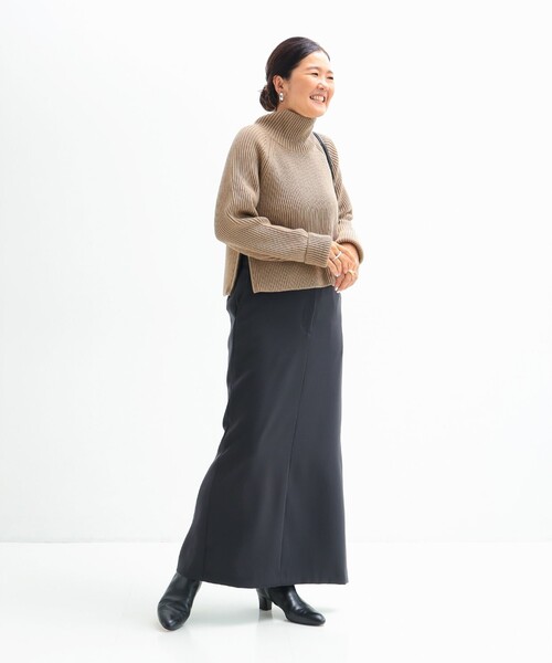 Demi-Luxe BEAMS（デミルクス ビームス）の「サイドジップ リブ プルオーバー ニット .M［手洗い可］（ニット/セーター・レディース・チャコールグレー/サンドベージュ・ONE SIZE）」の22枚目の写真