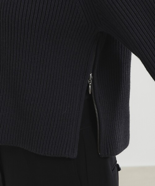 Demi-Luxe BEAMS（デミルクス ビームス）の「サイドジップ リブ プルオーバー ニット .M［手洗い可］（ニット/セーター・レディース・チャコールグレー/サンドベージュ・ONE SIZE）」の15枚目の写真