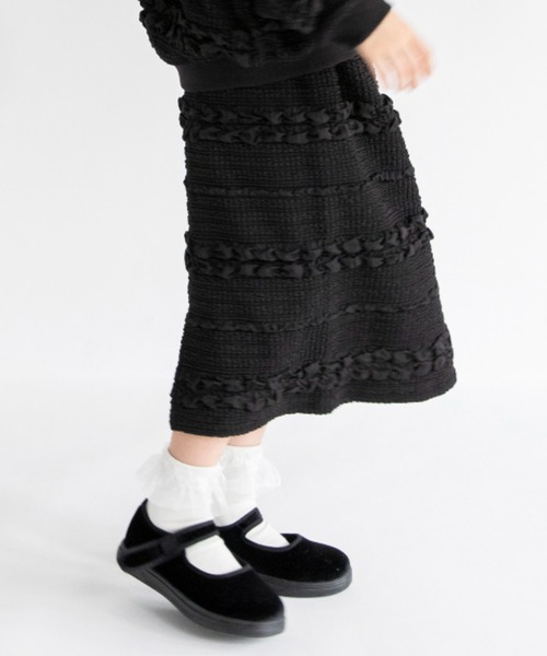 BRANSHES（ブランシェス）の「【セットアップ対応】ポコポコジャガードスカート（スカート・キッズ・アイボリー/ブラック・100/110/120/130/150/140/90）」の13枚目の写真