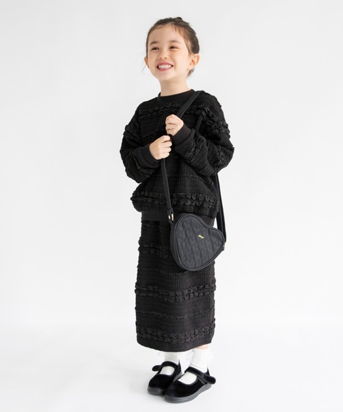 BRANSHES（ブランシェス）の「【セットアップ対応】ポコポコジャガードスカート（スカート・キッズ・アイボリー/ブラック・100/110/120/130/150/140/90）」の15枚目の写真