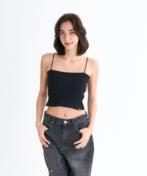 ROXY(ロキシー)の「BOOGIE /ロキシークロップド丈キャミソール・カーディガン2点セットアンサンブル(カーディガン/ボレロ・レディース・ブラック/グレー/パープル・LARGE)」の5枚目の写真