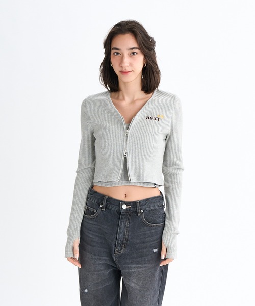 ROXY(ロキシー)の「BOOGIE /ロキシークロップド丈キャミソール・カーディガン2点セットアンサンブル(カーディガン/ボレロ・レディース・ブラック/グレー/パープル・LARGE)」の19枚目の写真