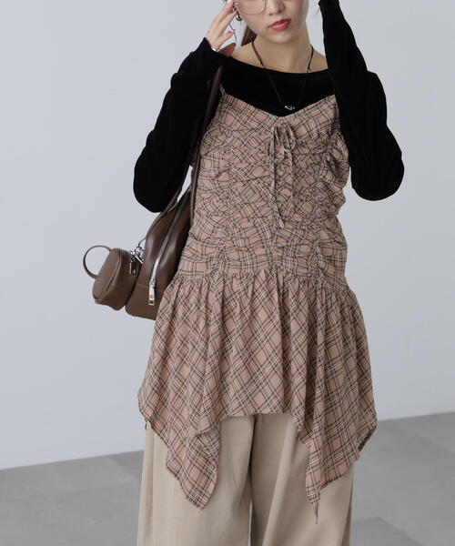 FREE'S MART（フリーズマート）の「ドロストイレヘムキャミミニワンピース（ワンピース・レディース・ホワイト/ベージュ系その他/ブラウン系その他・FREE）」の13枚目の写真