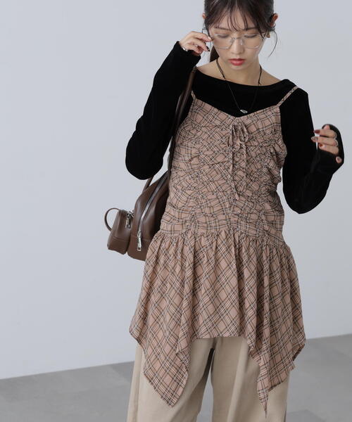 FREE'S MART（フリーズマート）の「ドロストイレヘムキャミミニワンピース（ワンピース・レディース・ホワイト/ベージュ系その他/ブラウン系その他・FREE）」の15枚目の写真