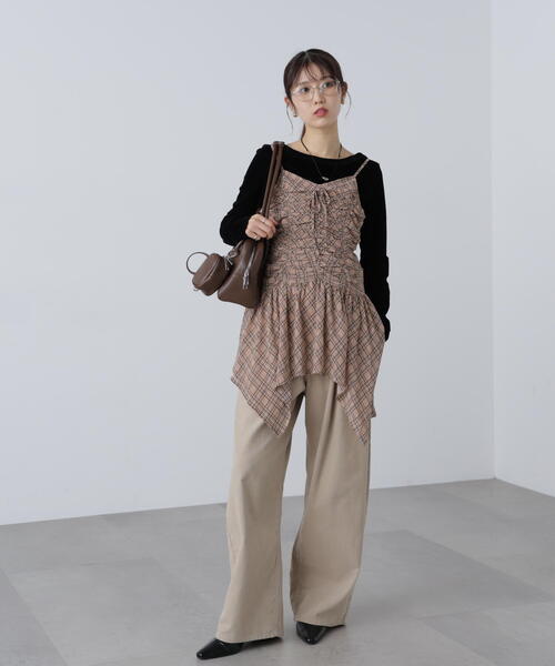 FREE'S MART（フリーズマート）の「ドロストイレヘムキャミミニワンピース（ワンピース・レディース・ホワイト/ベージュ系その他/ブラウン系その他・FREE）」の16枚目の写真