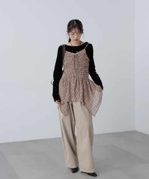 FREE'S MART（フリーズマート）の「ドロストイレヘムキャミミニワンピース（ワンピース・レディース・ホワイト/ベージュ系その他/ブラウン系その他・FREE）」の17枚目の写真