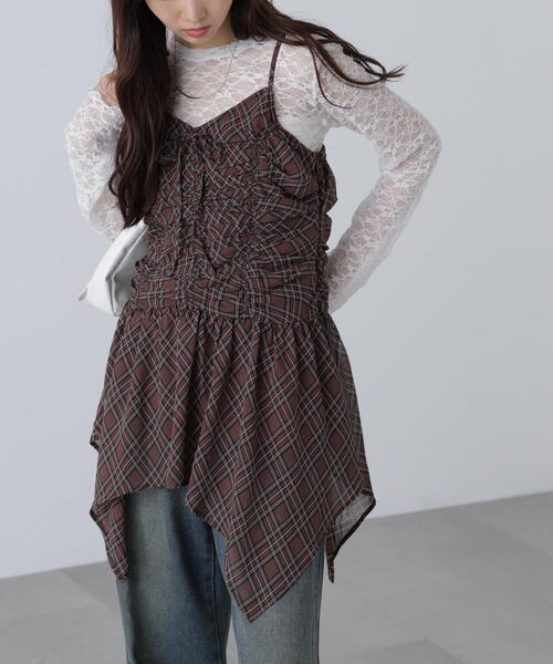 FREE'S MART（フリーズマート）の「ドロストイレヘムキャミミニワンピース（ワンピース・レディース・ホワイト/ベージュ系その他/ブラウン系その他・FREE）」の22枚目の写真