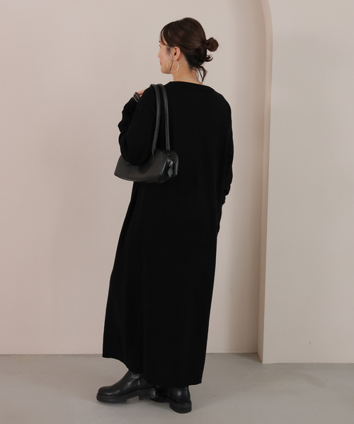 JOURNAL STANDARD（ジャーナルスタンダード）の「ウールカシミヤMIX マキシワンピース（ワンピース・レディース・ブラック/チャコールグレー・FREE）」の20枚目の写真