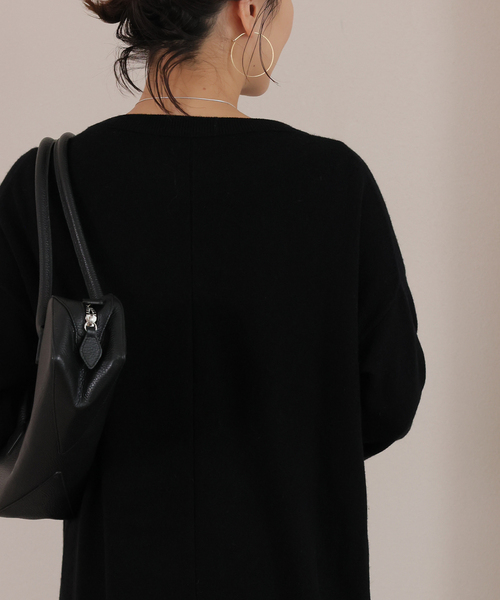 JOURNAL STANDARD（ジャーナルスタンダード）の「ウールカシミヤMIX マキシワンピース（ワンピース・レディース・ブラック/チャコールグレー・FREE）」の9枚目の写真