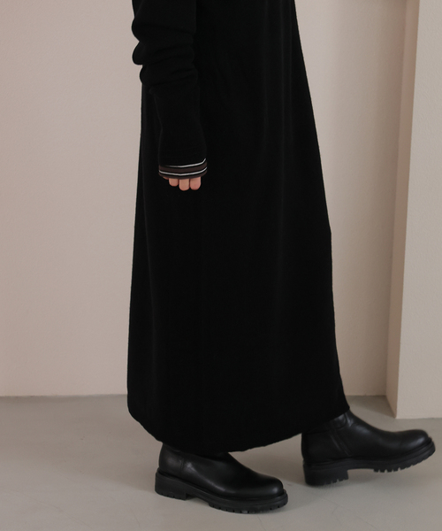 JOURNAL STANDARD（ジャーナルスタンダード）の「ウールカシミヤMIX マキシワンピース（ワンピース・レディース・ブラック/チャコールグレー・FREE）」の7枚目の写真