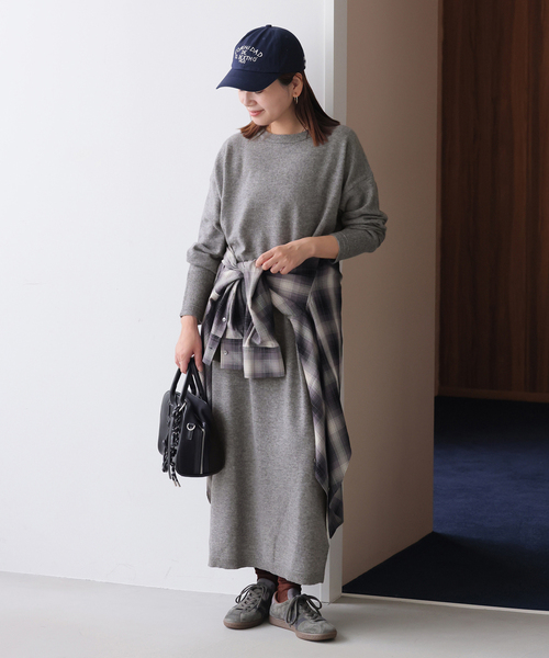 JOURNAL STANDARD（ジャーナルスタンダード）の「ウールカシミヤMIX マキシワンピース（ワンピース・レディース・ブラック/チャコールグレー・FREE）」の6枚目の写真