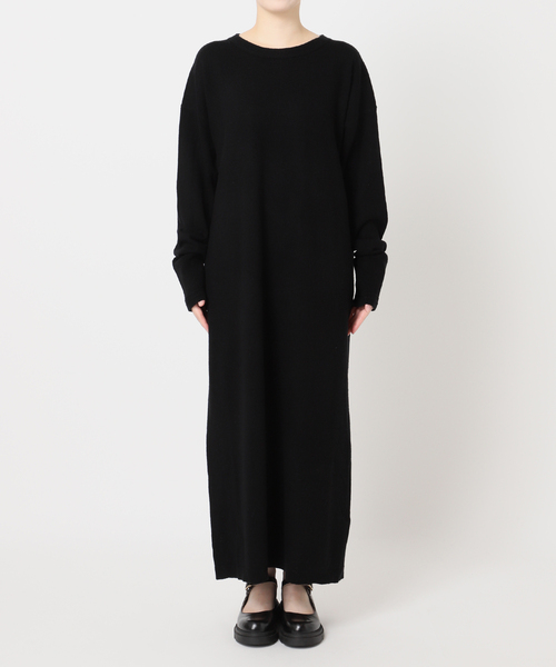 JOURNAL STANDARD（ジャーナルスタンダード）の「ウールカシミヤMIX マキシワンピース（ワンピース・レディース・ブラック/チャコールグレー・FREE）」の8枚目の写真