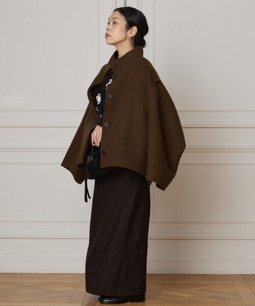 IENA LA BOUCLE(イエナラブークル)の「CHRISTIAN WIJNANTS/クリスチャンワイナンツ double face coat JUWANO8448CHESTNUT(その他アウター・レディース・ブラウン・FREE)」の4枚目の写真