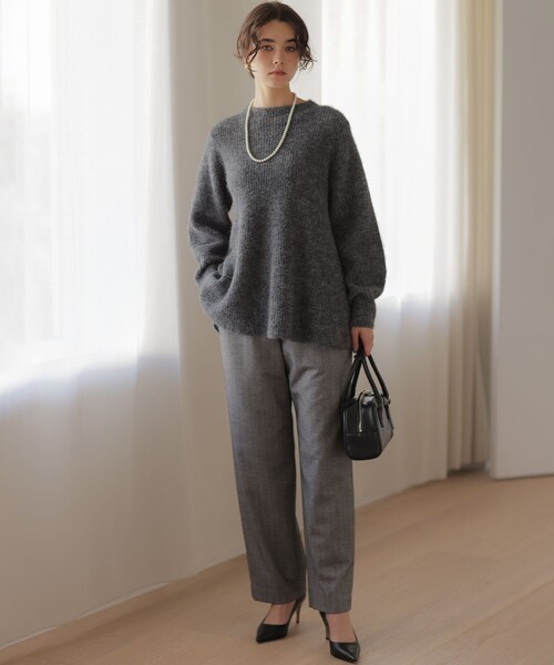 組曲 L(クミキョク オオキイサイズ)の「ツイル起毛ストレート パンツ(その他パンツ・レディース・ブラック系7/ダークブラウン系/ブラック系・6/5/7)」の17枚目の写真