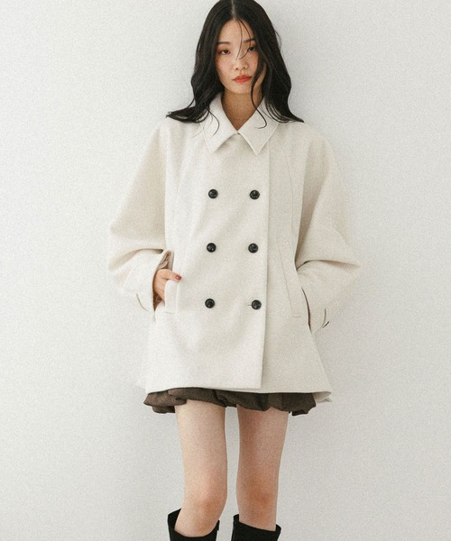 Heather（ヘザー）の「3WAYカラーケープコート　587551（ステンカラーコート・レディース・グレイッシュベージュ/ブラウン/アイボリー・FREE）」の7枚目の写真