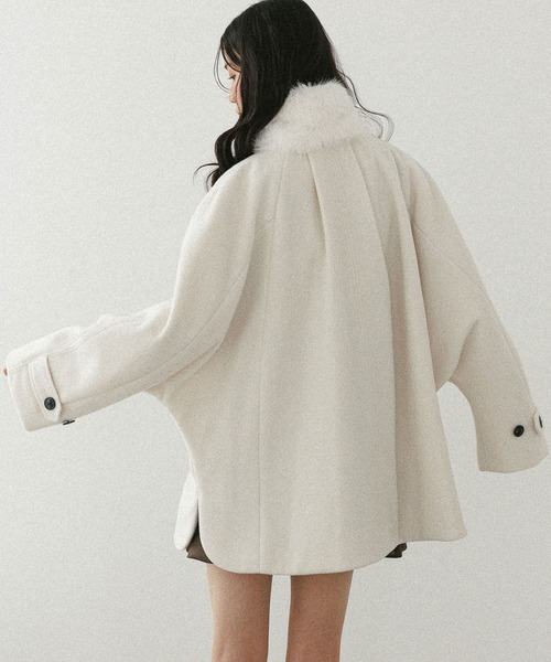 Heather（ヘザー）の「3WAYカラーケープコート　587551（ステンカラーコート・レディース・グレイッシュベージュ/ブラウン/アイボリー・FREE）」の10枚目の写真