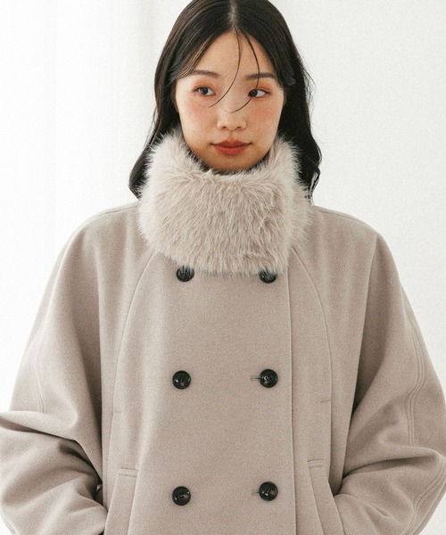 Heather（ヘザー）の「3WAYカラーケープコート　587551（ステンカラーコート・レディース・グレイッシュベージュ/ブラウン/アイボリー・FREE）」の12枚目の写真