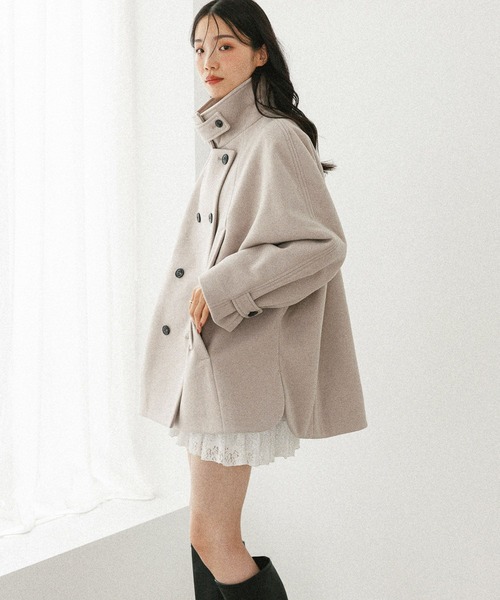 Heather（ヘザー）の「3WAYカラーケープコート　587551（ステンカラーコート・レディース・グレイッシュベージュ/ブラウン/アイボリー・FREE）」の20枚目の写真