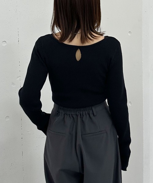 archives（アルシーヴ）の「２ｗａｙホールリブニットプルオーバー（ニット/セーター・レディース・グレー/イエロー/アイボリー/ブラック・MEDIUM）」の20枚目の写真