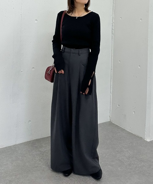 archives（アルシーヴ）の「２ｗａｙホールリブニットプルオーバー（ニット/セーター・レディース・グレー/イエロー/アイボリー/ブラック・MEDIUM）」の22枚目の写真