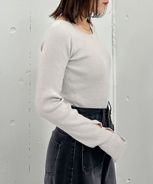 archives（アルシーヴ）の「２ｗａｙホールリブニットプルオーバー（ニット/セーター・レディース・グレー/イエロー/アイボリー/ブラック・MEDIUM）」の7枚目の写真