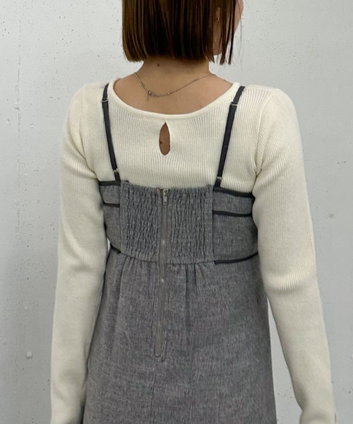 archives（アルシーヴ）の「２ｗａｙホールリブニットプルオーバー（ニット/セーター・レディース・グレー/イエロー/アイボリー/ブラック・MEDIUM）」の13枚目の写真