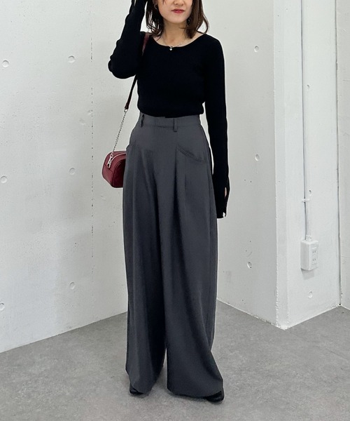 archives（アルシーヴ）の「２ｗａｙホールリブニットプルオーバー（ニット/セーター・レディース・グレー/イエロー/アイボリー/ブラック・MEDIUM）」の21枚目の写真