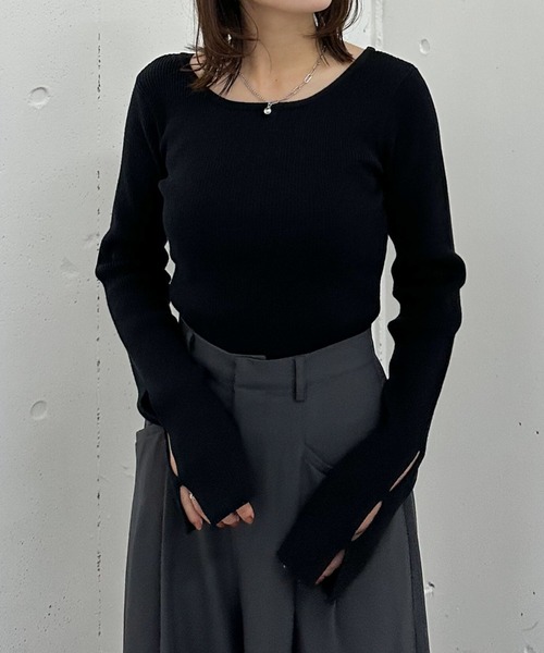 archives（アルシーヴ）の「２ｗａｙホールリブニットプルオーバー（ニット/セーター・レディース・グレー/イエロー/アイボリー/ブラック・MEDIUM）」の19枚目の写真