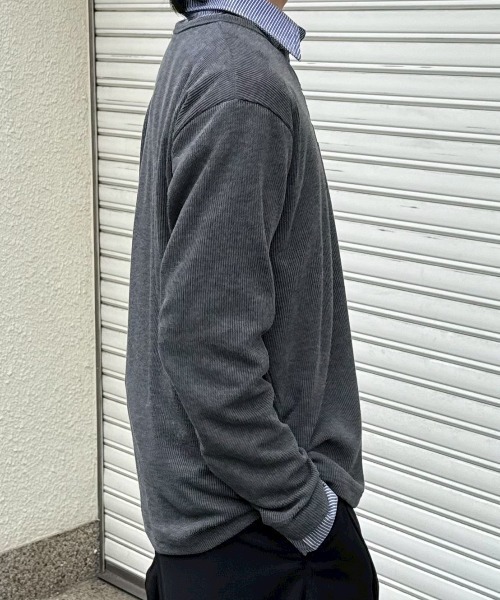 Chikashitsu +(チカシツプラス)の「【Chikashitsu +】front hook long sleeve knit / 【チカシツプラス】フロントフック長袖ニット(ニット/セーター・メンズ・ブラウン/アイボリー/チャコール/ブラック・ONE SIZE)」の10枚目の写真