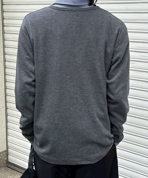 Chikashitsu +(チカシツプラス)の「【Chikashitsu +】front hook long sleeve knit / 【チカシツプラス】フロントフック長袖ニット(ニット/セーター・メンズ・ブラウン/アイボリー/チャコール/ブラック・ONE SIZE)」の11枚目の写真
