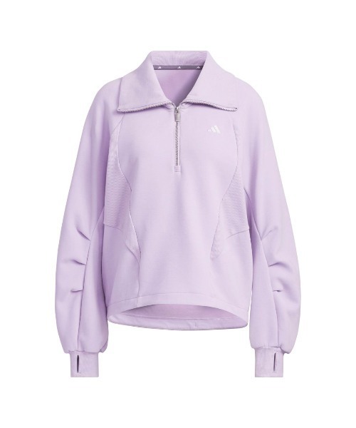 adidas(アディダス)の「アディダス adidas Luxflow アクティブ ルーズフィット スペーサー ハーフジップ プルオーバー(スウェット・レディース・ライラック/オフホワイト/ダークグレー・XL/S/M/L)」の22枚目の写真