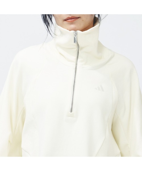 adidas(アディダス)の「アディダス adidas Luxflow アクティブ ルーズフィット スペーサー ハーフジップ プルオーバー(スウェット・レディース・ライラック/オフホワイト/ダークグレー・XL/S/M/L)」の10枚目の写真