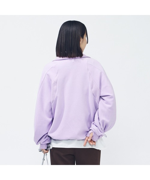 adidas(アディダス)の「アディダス adidas Luxflow アクティブ ルーズフィット スペーサー ハーフジップ プルオーバー(スウェット・レディース・ライラック/オフホワイト/ダークグレー・XL/S/M/L)」の17枚目の写真