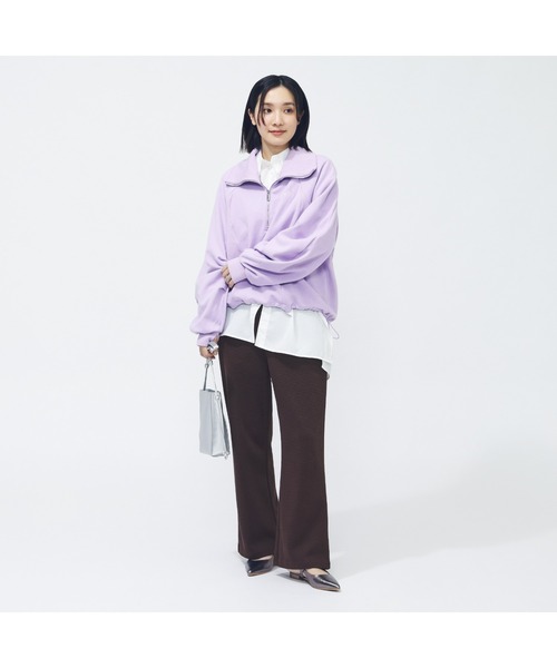 adidas(アディダス)の「アディダス adidas Luxflow アクティブ ルーズフィット スペーサー ハーフジップ プルオーバー(スウェット・レディース・ライラック/オフホワイト/ダークグレー・XL/S/M/L)」の18枚目の写真