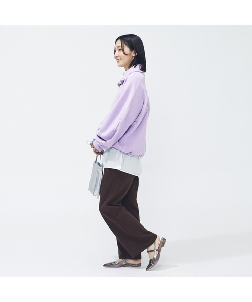 adidas(アディダス)の「アディダス adidas Luxflow アクティブ ルーズフィット スペーサー ハーフジップ プルオーバー(スウェット・レディース・ライラック/オフホワイト/ダークグレー・XL/S/M/L)」の19枚目の写真