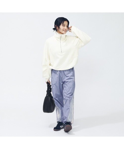 adidas(アディダス)の「アディダス adidas Luxflow アクティブ ルーズフィット スペーサー ハーフジップ プルオーバー(スウェット・レディース・ライラック/オフホワイト/ダークグレー・XL/S/M/L)」の8枚目の写真