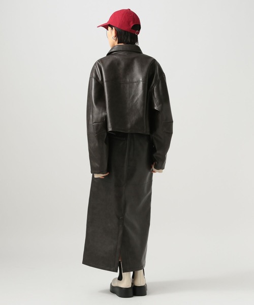 BAYFLOW（ベイフロー）の「[WEB限定／セットアップ対応]フェイクレザージャケット（ブルゾン・レディース・オフホワイト/ブラック・FREE）」の13枚目の写真