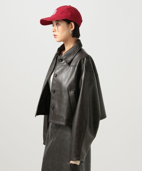 BAYFLOW（ベイフロー）の「[WEB限定／セットアップ対応]フェイクレザージャケット（ブルゾン・レディース・オフホワイト/ブラック・FREE）」の16枚目の写真