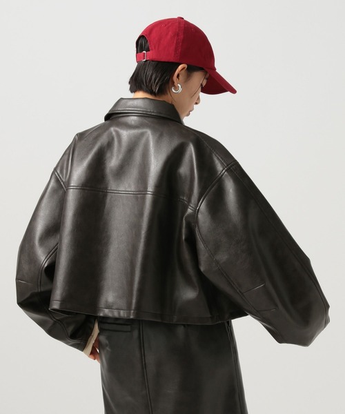 BAYFLOW（ベイフロー）の「[WEB限定／セットアップ対応]フェイクレザージャケット（ブルゾン・レディース・オフホワイト/ブラック・FREE）」の17枚目の写真