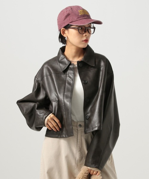 BAYFLOW（ベイフロー）の「[WEB限定／セットアップ対応]フェイクレザージャケット（ブルゾン・レディース・オフホワイト/ブラック・FREE）」の21枚目の写真