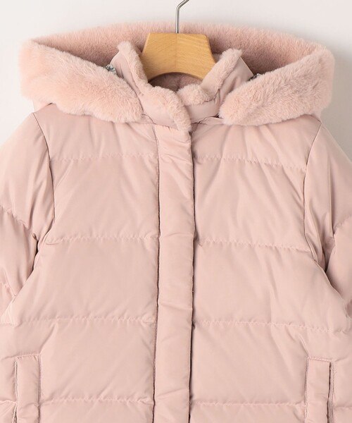 SHIPS(シップス)の「SHIPS KIDS:140~150cm /〈撥水/手洗い可能〉ミディアム丈 リサイクル ダウン フーディー(ダウンジャケット/コート・キッズ・ネイビー/ピンク・140/150)」の12枚目の写真