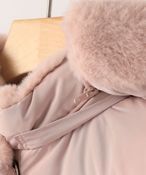 SHIPS(シップス)の「SHIPS KIDS:140~150cm /〈撥水/手洗い可能〉ミディアム丈 リサイクル ダウン フーディー(ダウンジャケット/コート・キッズ・ネイビー/ピンク・140/150)」の8枚目の写真