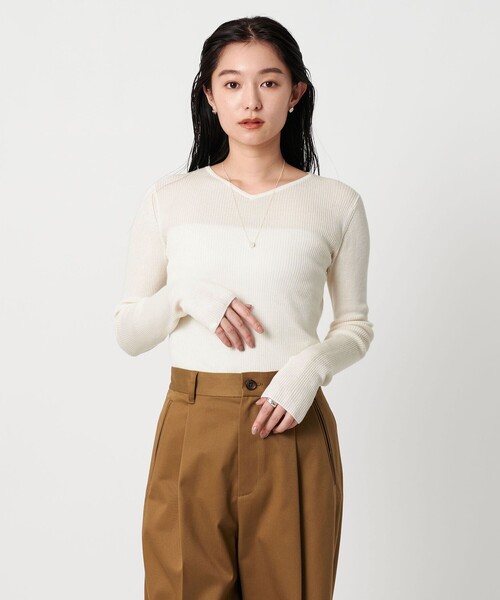 セール】＜MARW UNITED ARROWS＞リブ V ネック ニット プルオーバー