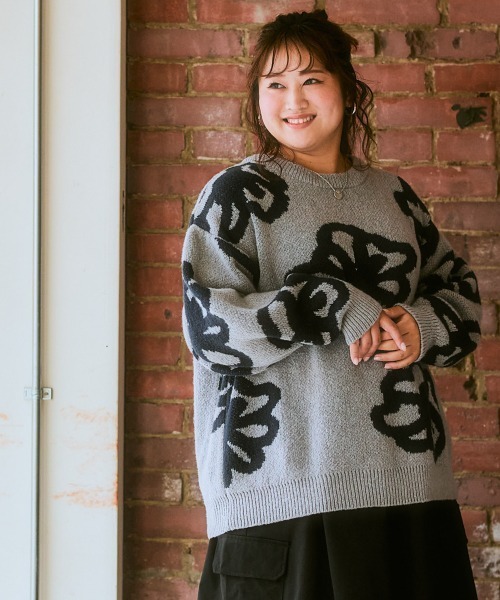 セール】＜大きいサイズ＞色々選べるジャガードニットプルオーバー