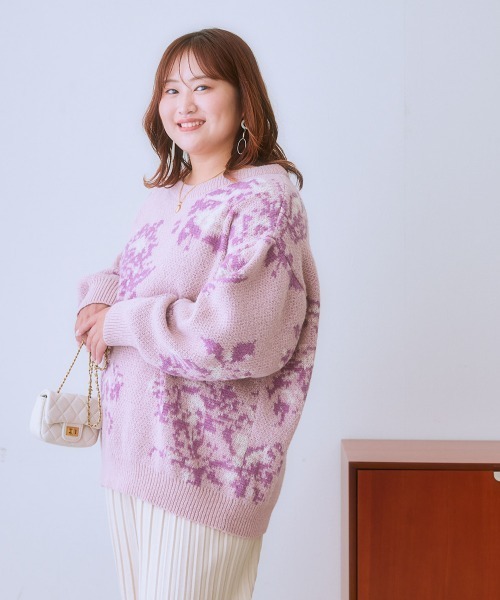 セール】＜大きいサイズ＞色々選べるジャガードニットプルオーバー