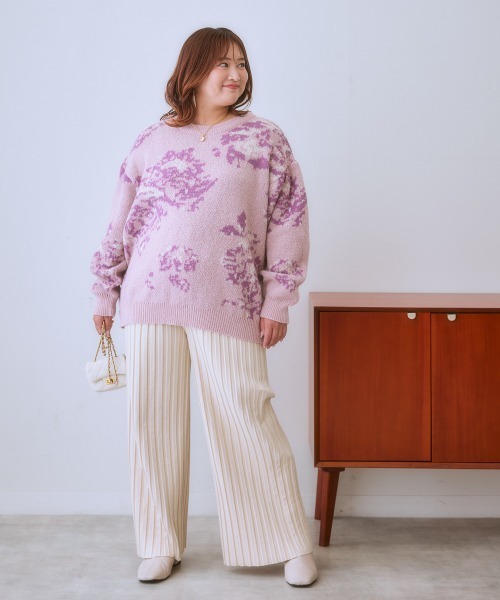 セール】＜大きいサイズ＞色々選べるジャガードニットプルオーバー