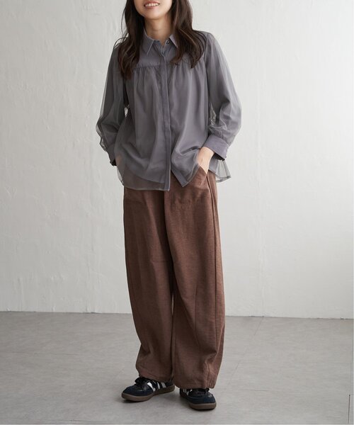 VENCEEXCHANGE（ヴァンスエクスチェンジ）の「チュールレイヤードシャツ（シャツ/ブラウス・レディース・オフホワイト/チャコール/ブラック・FREE）」の14枚目の写真