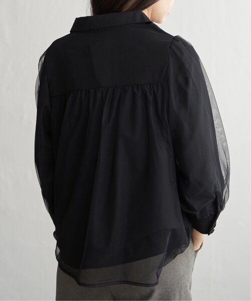 VENCEEXCHANGE（ヴァンスエクスチェンジ）の「チュールレイヤードシャツ（シャツ/ブラウス・レディース・オフホワイト/チャコール/ブラック・FREE）」の16枚目の写真